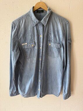 Ralph Lauren Jeans | Vintage Casual Light Wash Denim Button Down Shirt | Medium